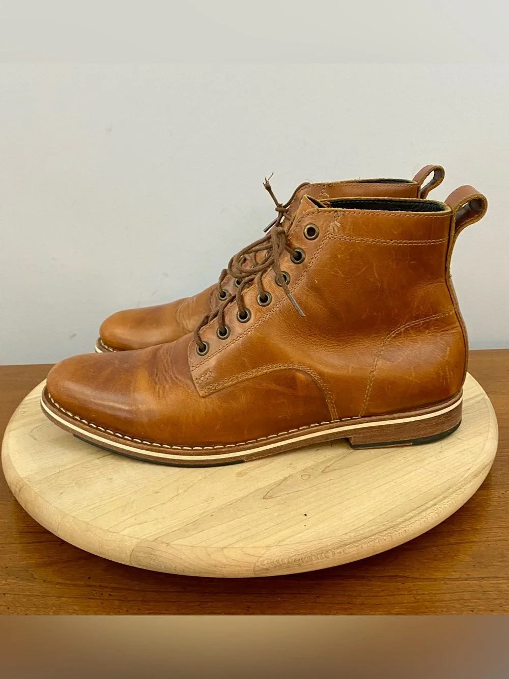 Helm The Zind Teak Brown Leather Men’s Dress Chukka Boots Sz 9 M Business Casual